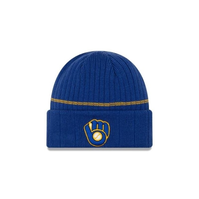 Milwaukee Brewers Gorra | New Era MLB Alt Sport Knit Beanie Mexico - Azules